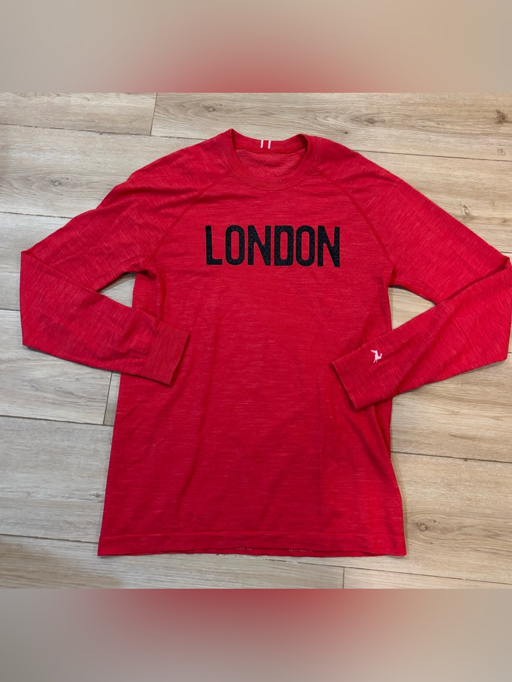 Tracksmith Shirt Mens Large L London Red Wool Base Layer Brighton Running